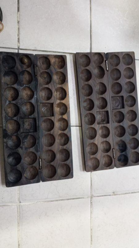 Kompyuta Handcrafted Ebony Bao Game – Traditional African Board Game for Social Play