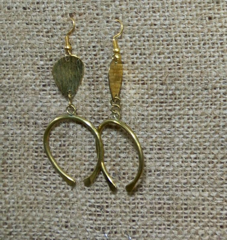 Handcrafted Brass Earrings - Boho Dangle Design with Polished Finish