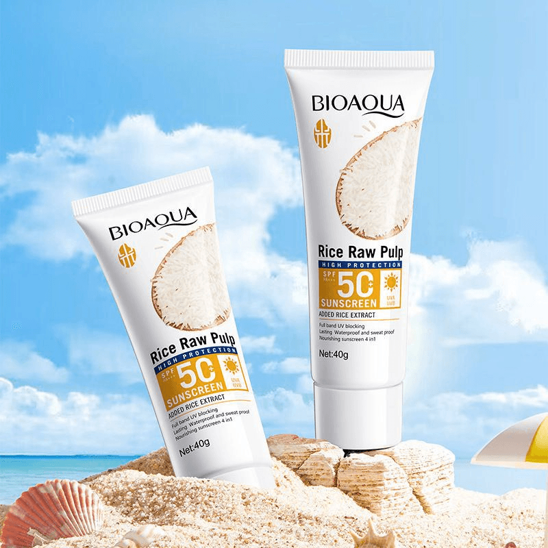 Kifaa BIOAQUA Rice Raw Pulp Sunscreen 50+ SPF