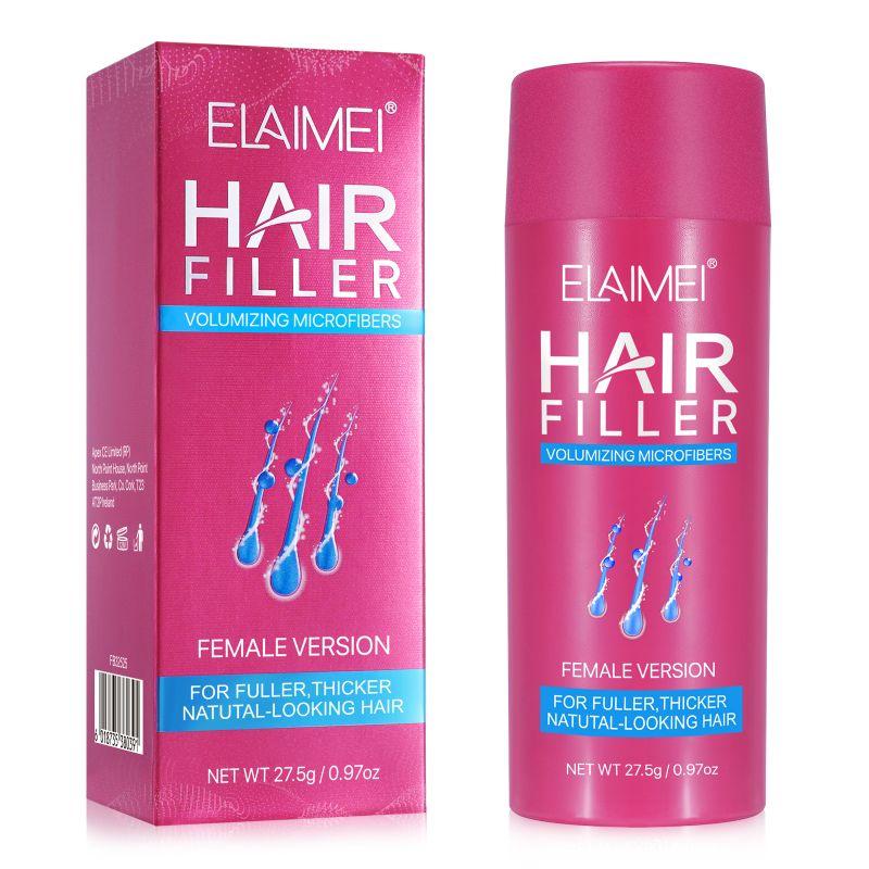 ELAIMEI Hair Fiber Powder - Long-Lasting Instant Hair Loss Cover-Up and Thickener, Natural Undetectable Hair Toppers for Women, 27.5g (BLACK)