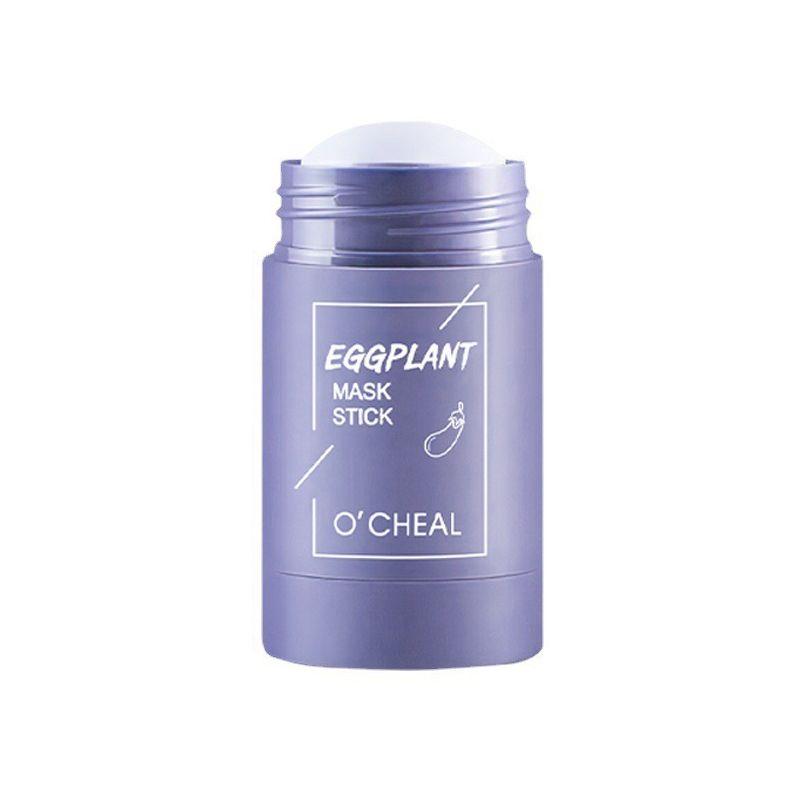 Eggplant Green Tea Solid Cleansing Mask - Purifying Clay Stick for Oil Control, Deep Cleansing, and Blackhead Removal