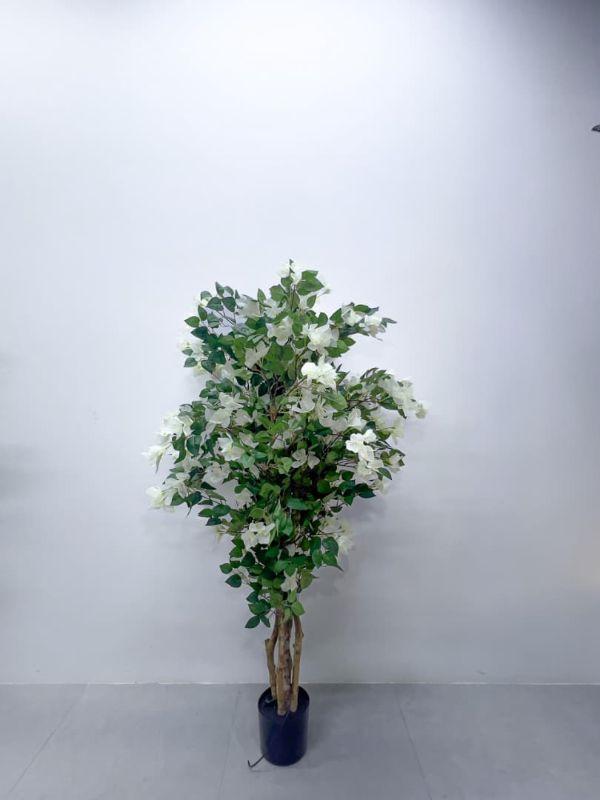 Teknolojia Artificial Hydrangea Tree – 160cm Tall White Bougainvillea-Style Decorative Plant