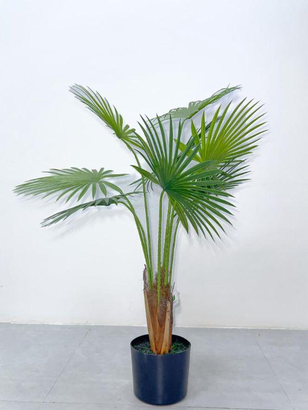 Artificial Fan Palm Tree – 80cm Tall Realistic Decorative Plant with Pot
