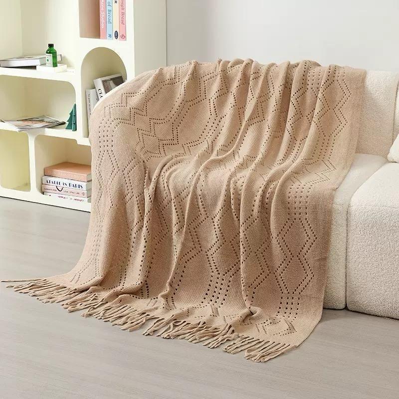 light beige throw blanket