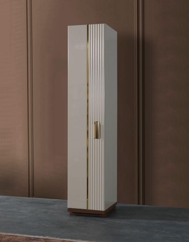 Estia Single Door Wardrobe – Compact Modern Storage with Gold Handle