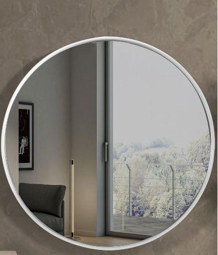 Capris Round Mirror – Modern Wall-Mounted Aluminum Frame Mirror