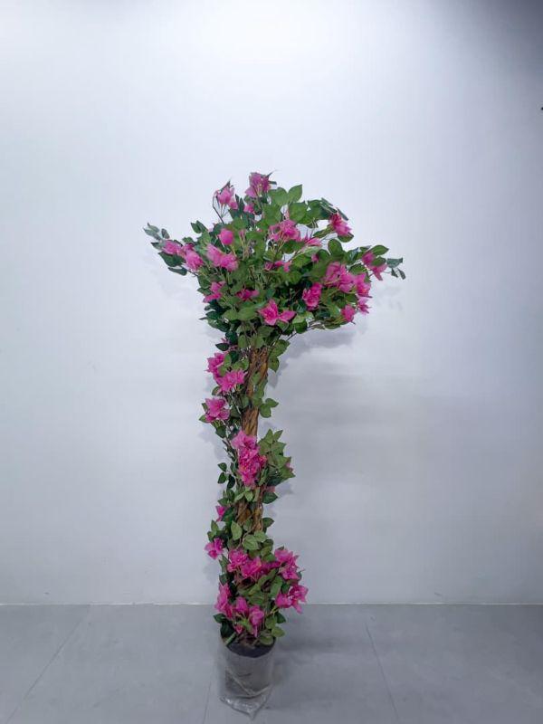Kifaa Artificial Bougainvillea Tree – 165cm Tall with Pink Blooms & Green Foliage in Pot