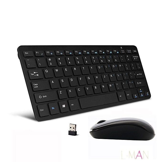 Mini Wireless Keyboard + Mouse - Black