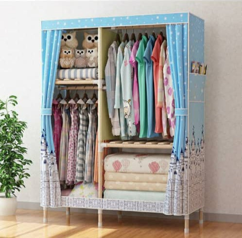 Kifaa Wardrobe Storage closet (Kabati la kitambaa kigumu na mbao )