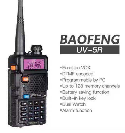 Baofeng UV-5R Dual Band Handheld Walkie Talkie Radio with VOX, DTMF, and PC Programming