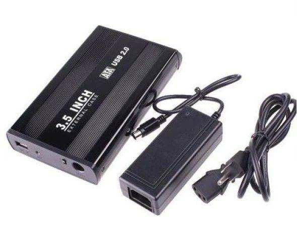 3.5-Inch External HDD Enclosure with USB 2.0 Interface and Power Adapter