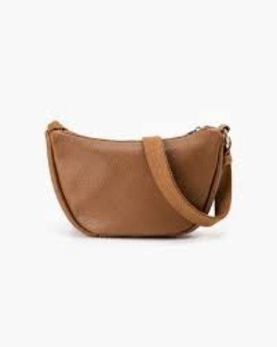 brown, faux-leather shoulder bag.