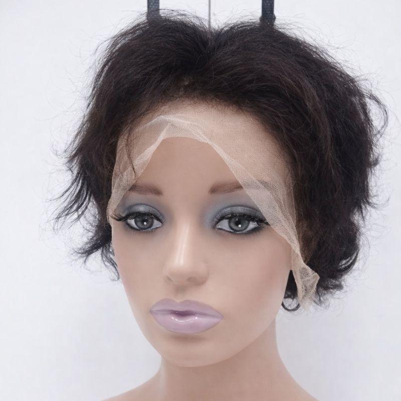 short black pixie cut lace front wig.