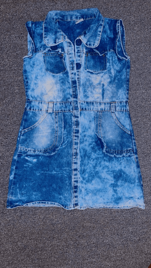 Vifaa Vintage Denim Gown for Baby Girl Age 6-7 Years