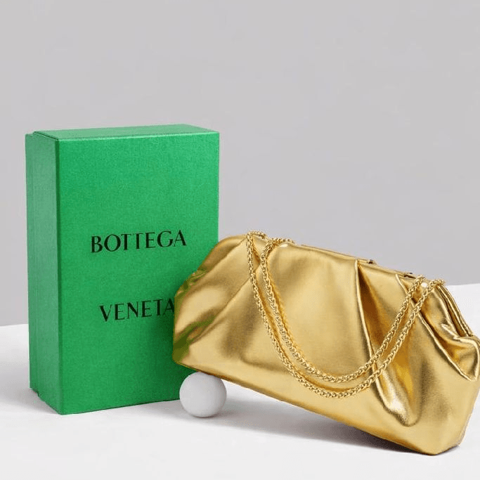 Bottega Veneta Gold Clutch