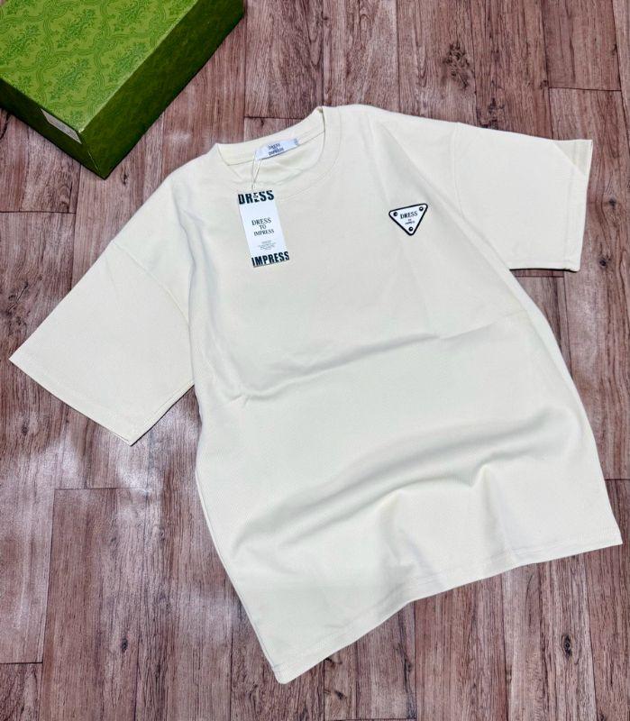 Dress to Impress Oversized T-Shirt in Light Cream
