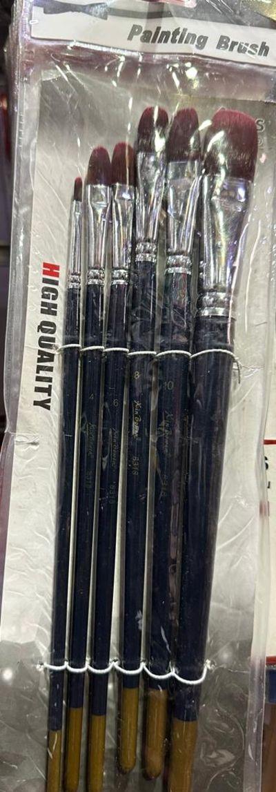 Juu-Ubora Painting Brush Set – 6-Piece Synthetic Bristle Brushes for Acrylic, Watercolor & Oil