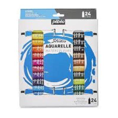 Pebeo Studio Aquarelle Watercolour Set – 24 x 12ml Tubes | Professional Transparent Watercolors