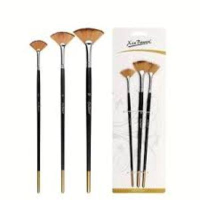 Xin Bowen Fan Brush Set – 3-Piece Artist Brush Value Pack for Oil & Acrylic Painting