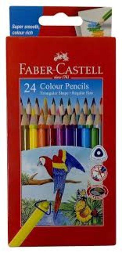 Teknolojia Faber-Castell Triangular Colour Pencils – 24 Shades, Smooth & Break-Resistant Leads